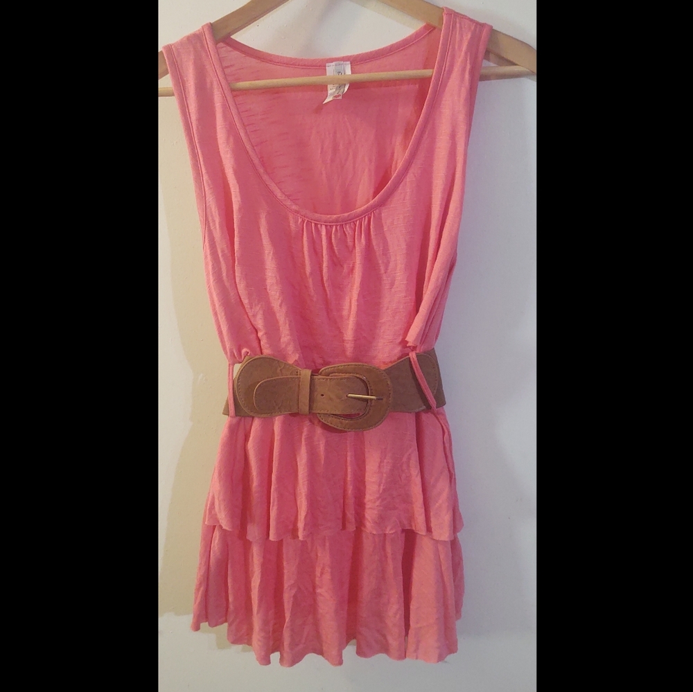 Y2K Discreet ruffles tank top with belt